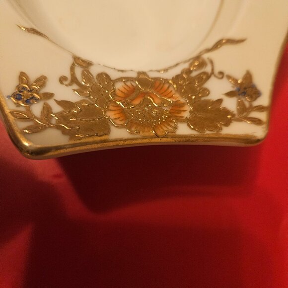 vintage hand painted 1920s Noritake divided relish dish raised pattern on sides - Picture 4 of 5